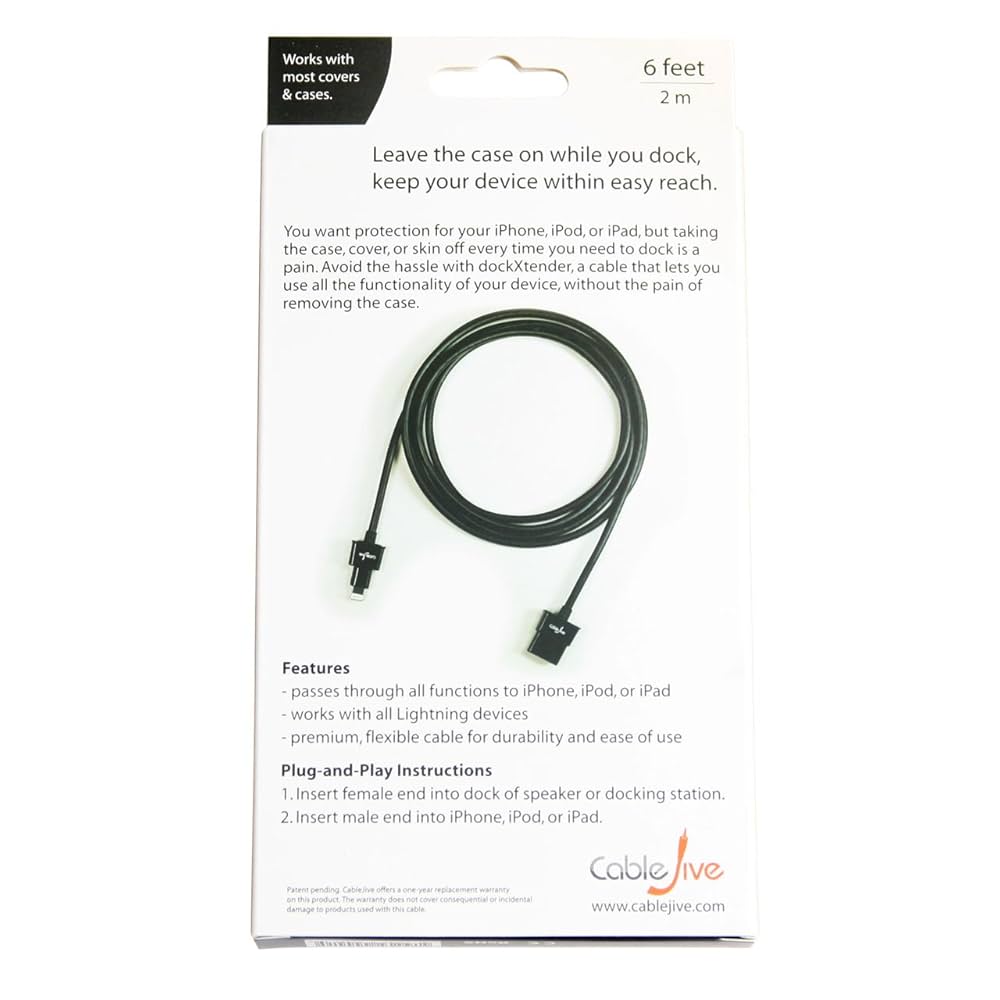 Amazon.co.jp: CableJive dockXtender L 180 cm Lightning 延長
